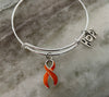 Orange Awareness Ribbon Charm Bracelet 