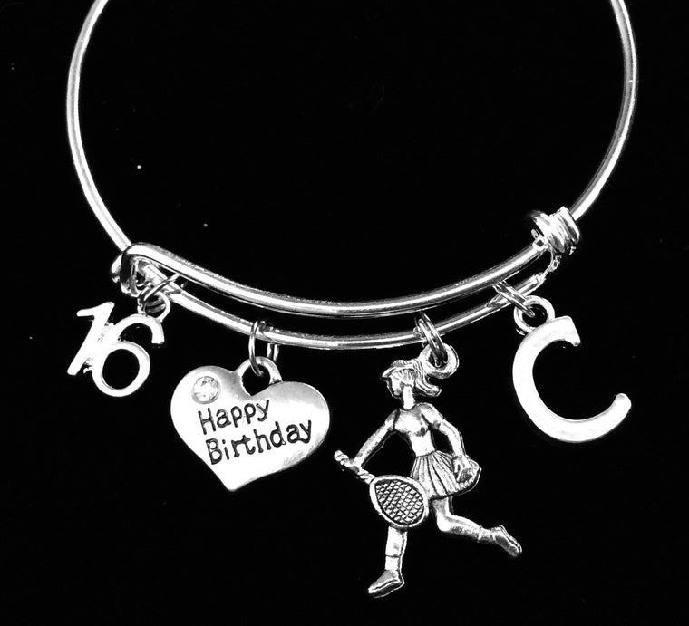 Gift for 16 year Old girl Tennis Player Charm Bracelet 
