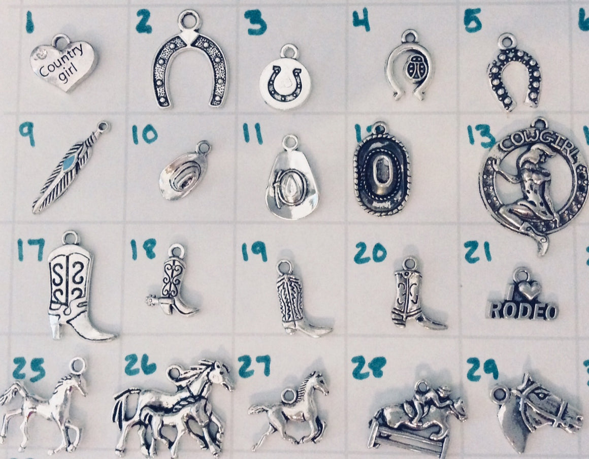 Add A Horse Charm for Jules Obsession Expandable Bracelet Horse Horseshoe Cowboy Cowgirl Cowboy Hat