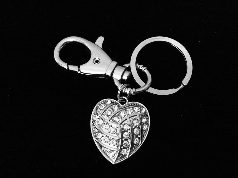 Volleyball KeyChain Coach Gift Silver Key Ring Sports Team Gift
