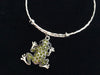 Twisted Frog Crystal Expandable Charm Bracelet Adjustable Wire Bangle