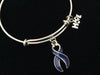 Blue Awareness Expandable Charm Bracelet Adjustable Bangle Expandable Bracelet Gift Arthritis Colon Cancer