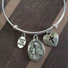 Pope Keep the Faith Pope Francis Silver Medal Expandable Charm Bracelet Inspirational Jewelry
