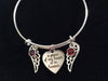 For Mom and Dad A Piece of My Heart is in Heaven Expandable Charm Bracelet Adjustable Wire Bangle