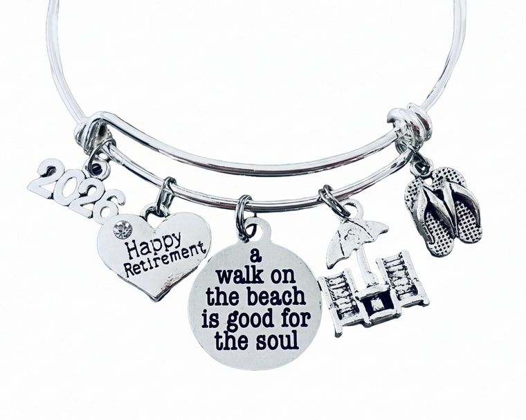 retirement gift for her Retirement charm bracelet jewelry
