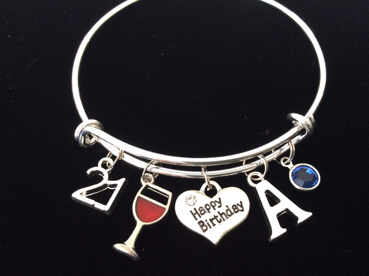 21st Birthday Charm Bracelet | Personalized Initial & Birthstone