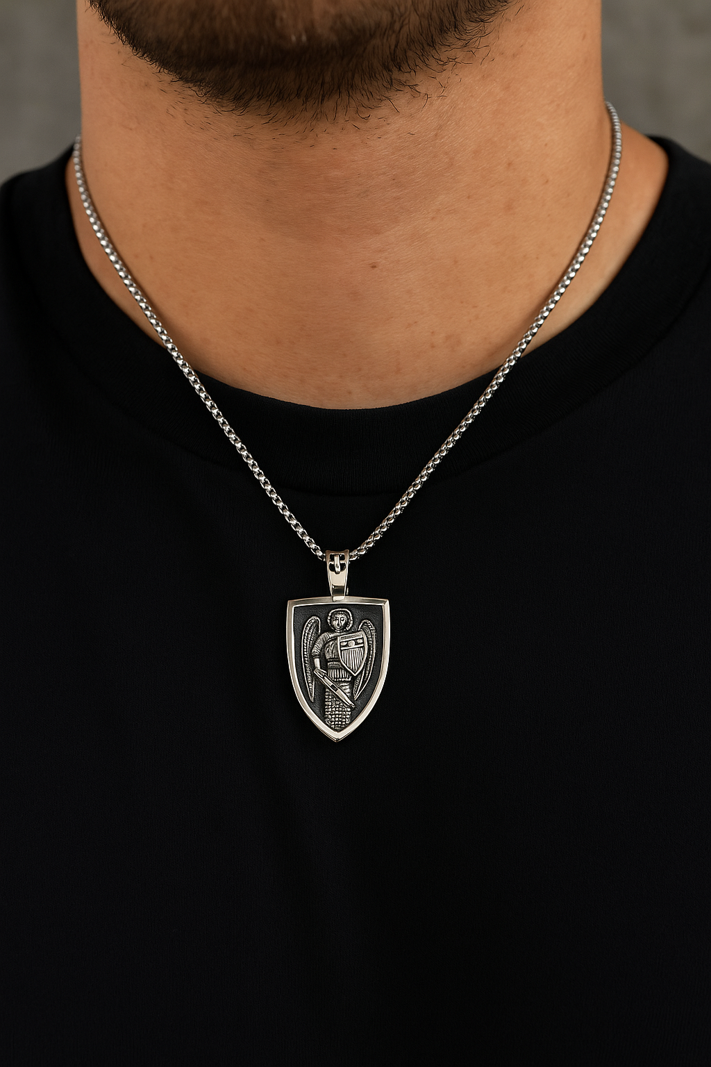 Saint Michael the Archangel Shield Necklace Protection You Can Wear