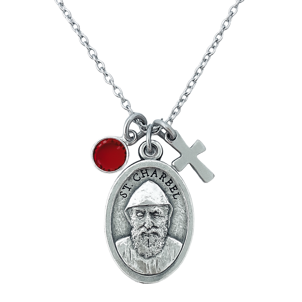 Saint Charbel Necklace | Silver Catholic Jewelry