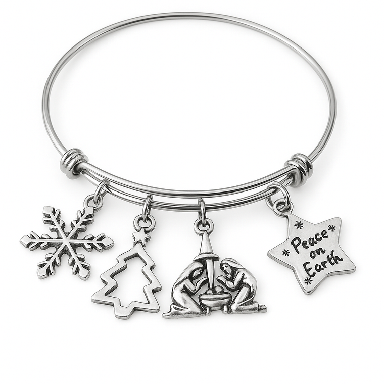 Nativity Christmas Charm Bracelet 