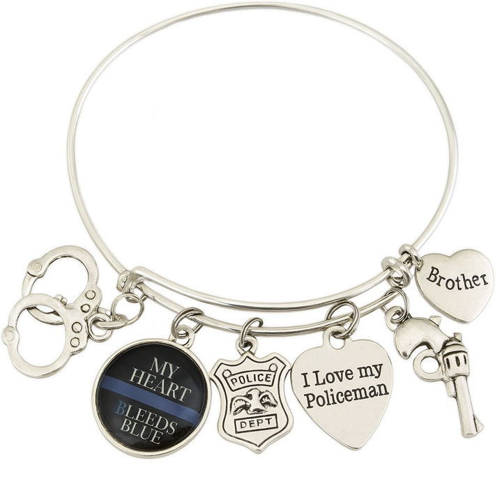Police Support Bracelet | Silver Plated Law Enforcement Gift