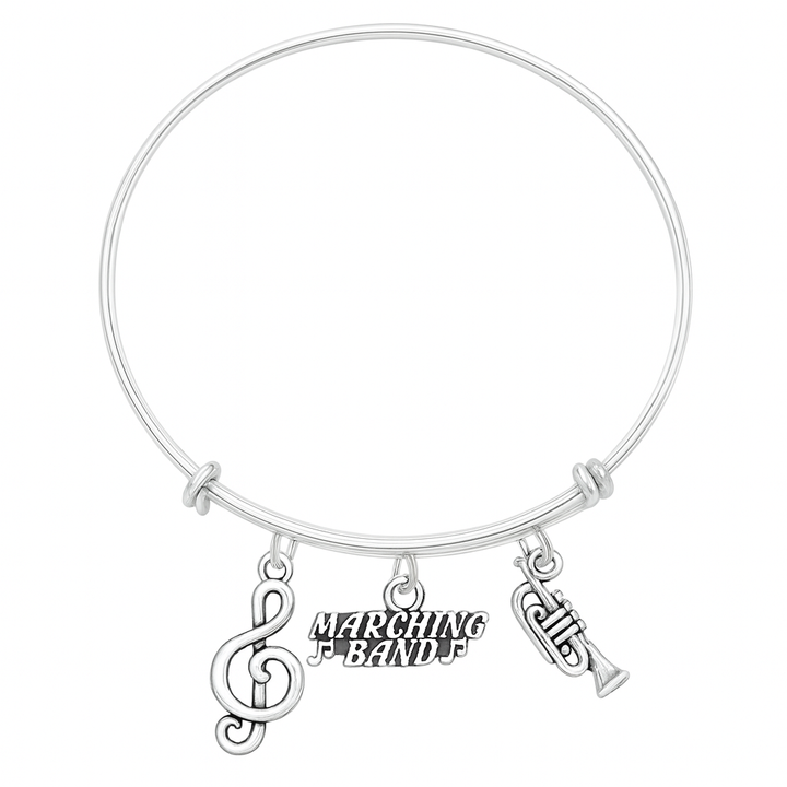 Marching Band Charm Bracelet – Silver Adjustable Music Gift