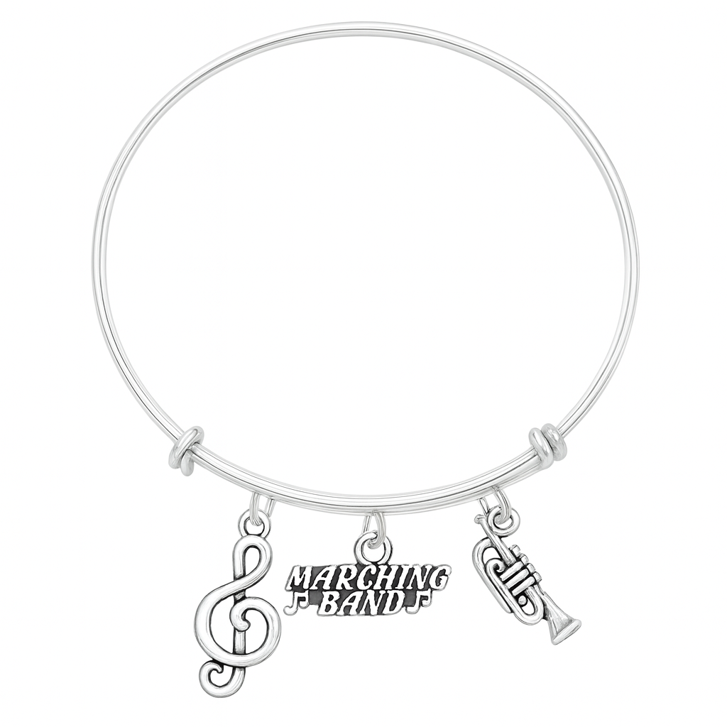 Marching Band Charm Bracelet – Silver Adjustable Music Gift