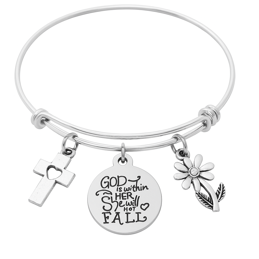 God Is Within Her Bracelet – Christian Faith Jewelry Gift