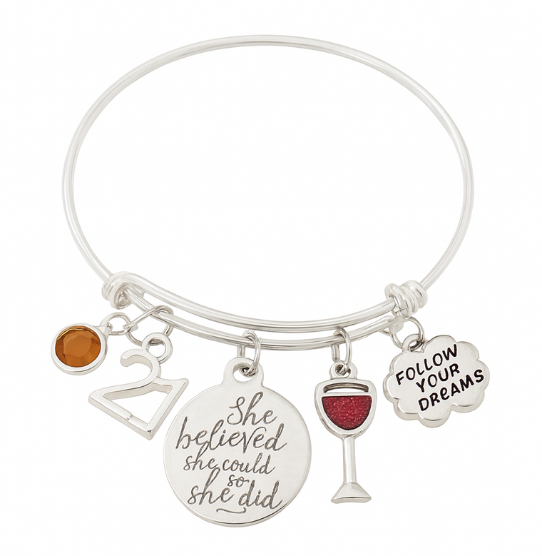 21st Birthday Bracelet – She Believed She Could Jewelry