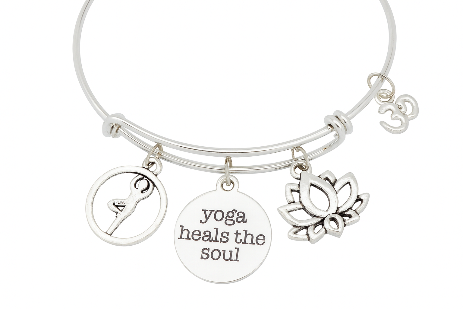 Yoga Charm Bracelet – Lotus & Om Inspirational Jewelry