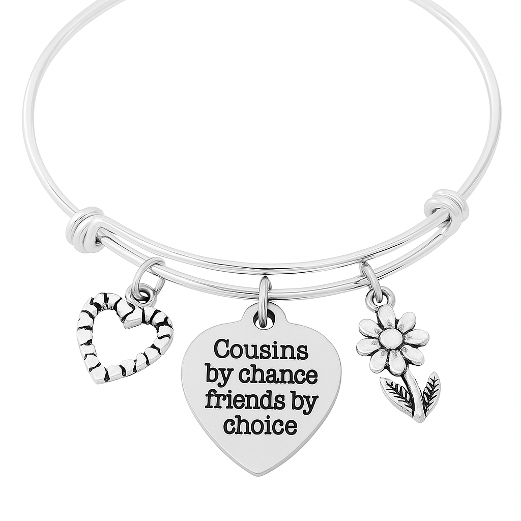 Cousins by Chance Friends by Choice Bracelet Handmade Adjustable