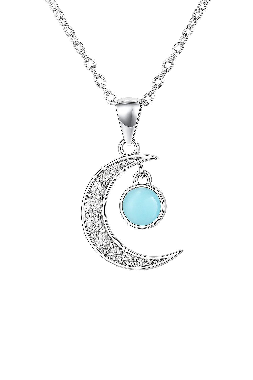 Larimar moon necklace