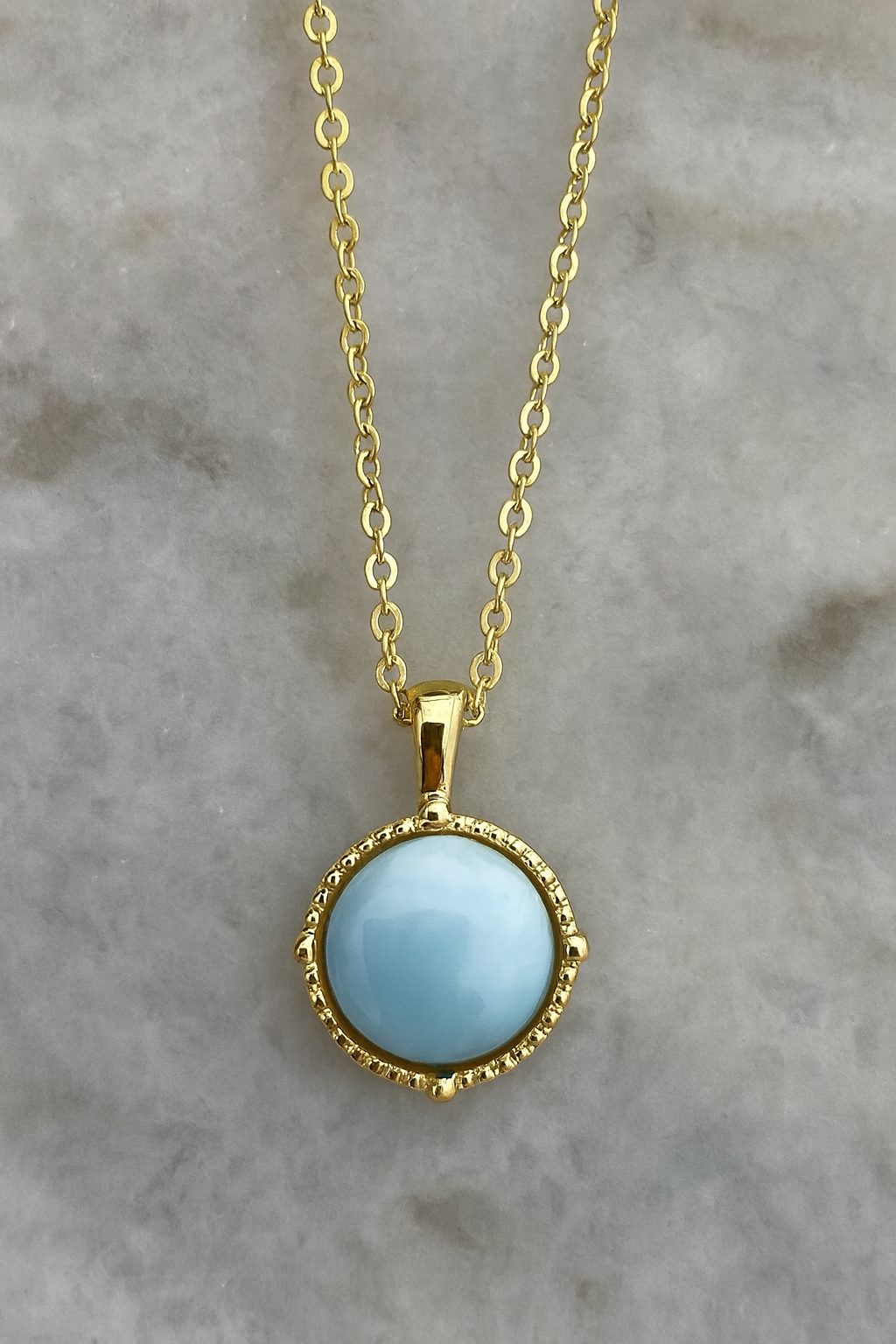 Gold Larimar Necklace