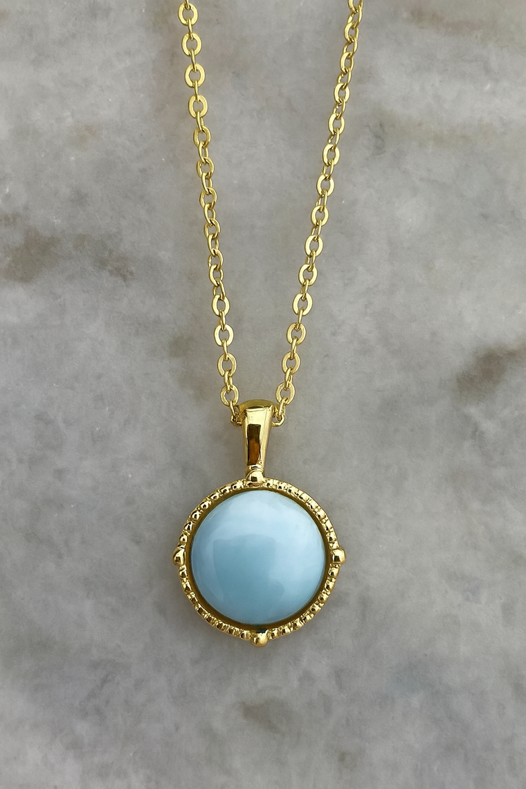 Gold Larimar Necklace