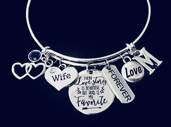 Every Love Story is Beautiful But Ours is my Favorite Wife Jewelry Adjustable Charm Bracelet
