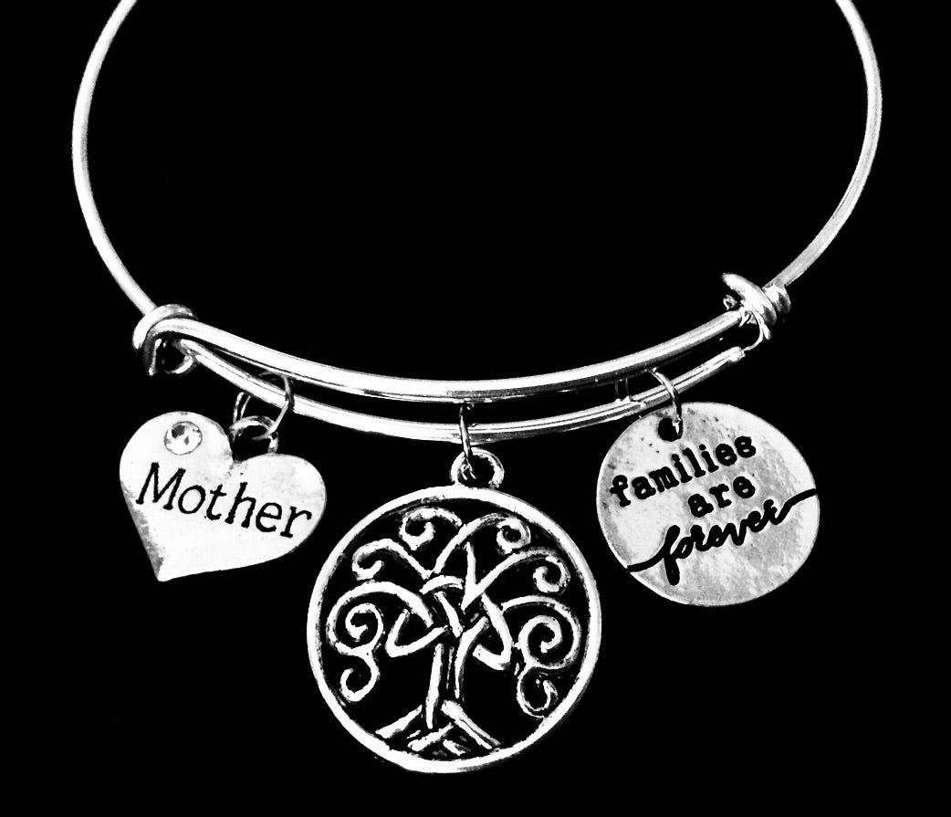Families Are Forever Mom Jewelry Mom Charm Bracelet Celtic Family Tree