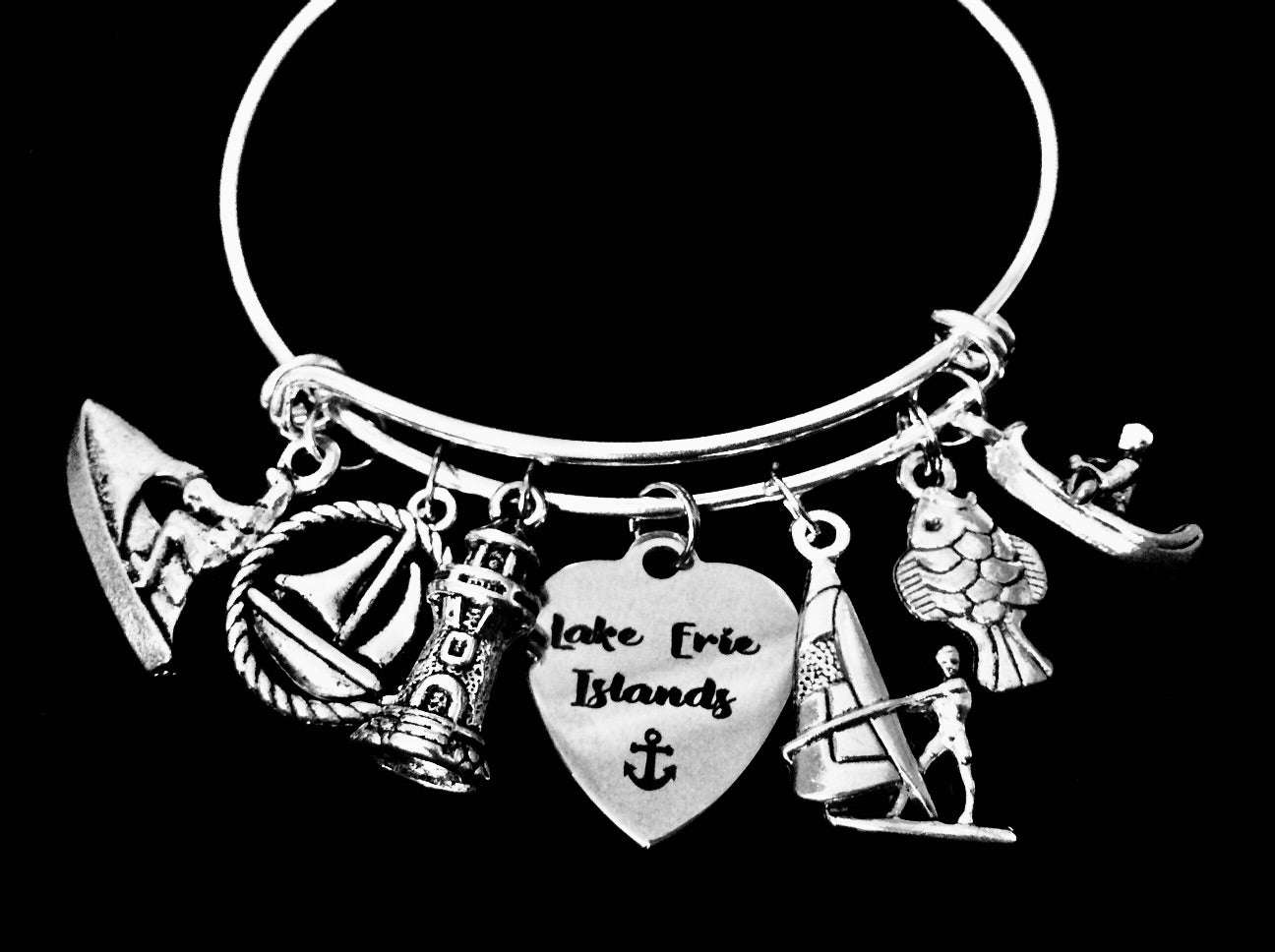 Ohio Lake Erie Islands Jewelry Water Sports Charm Bracelet