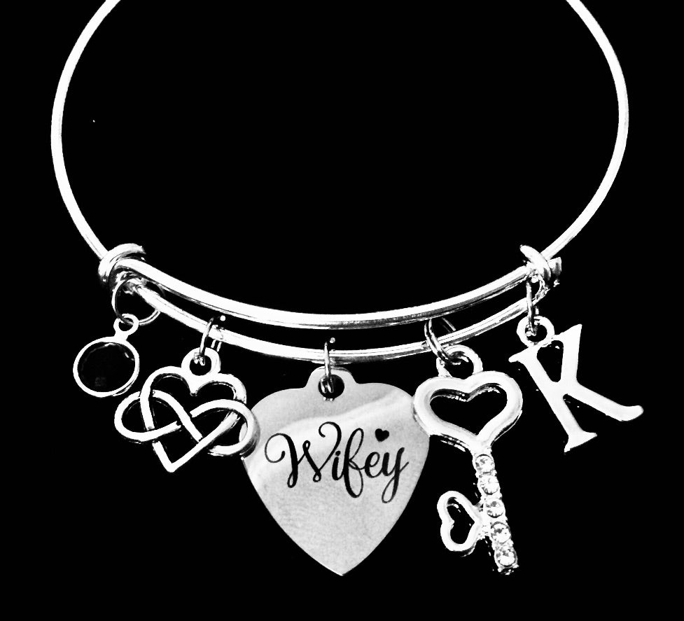 Wife Charm Bracelet Wifey Infinity Symbol Jewelry Gift for Wife