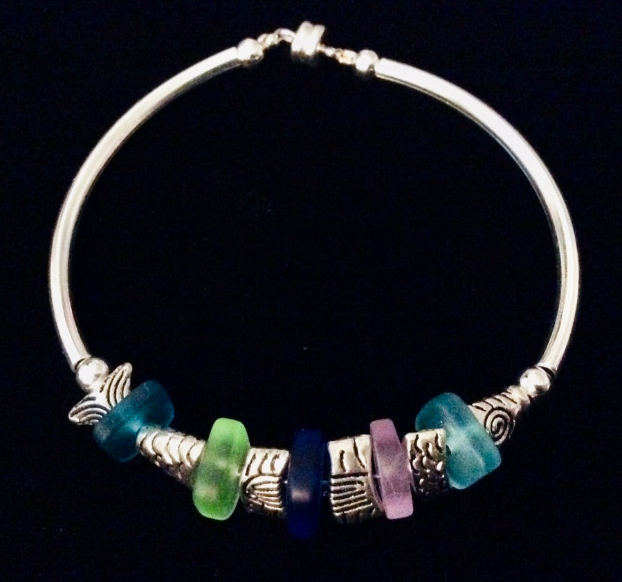 Sea Glass Bracelet Beach Glass Bracelet Magnetic Bracelet Fish Bracelet 