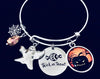 Trick or Treat Expandable Charm Bracelet Halloween Silver Adjustable Wire Bangle Stackable