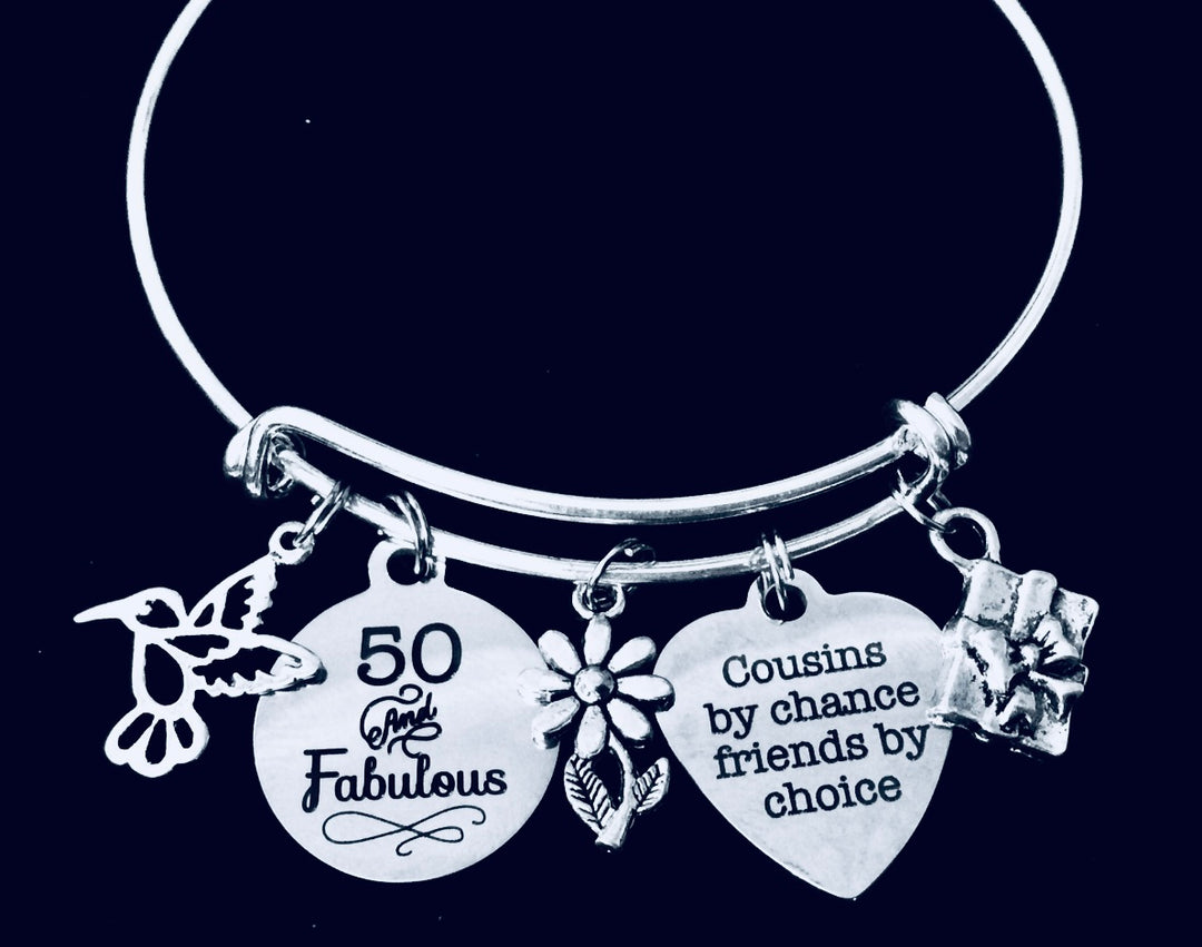 Gift for cousin 50th Birthday gift for cousins 50th Birthday Charm Bracelet