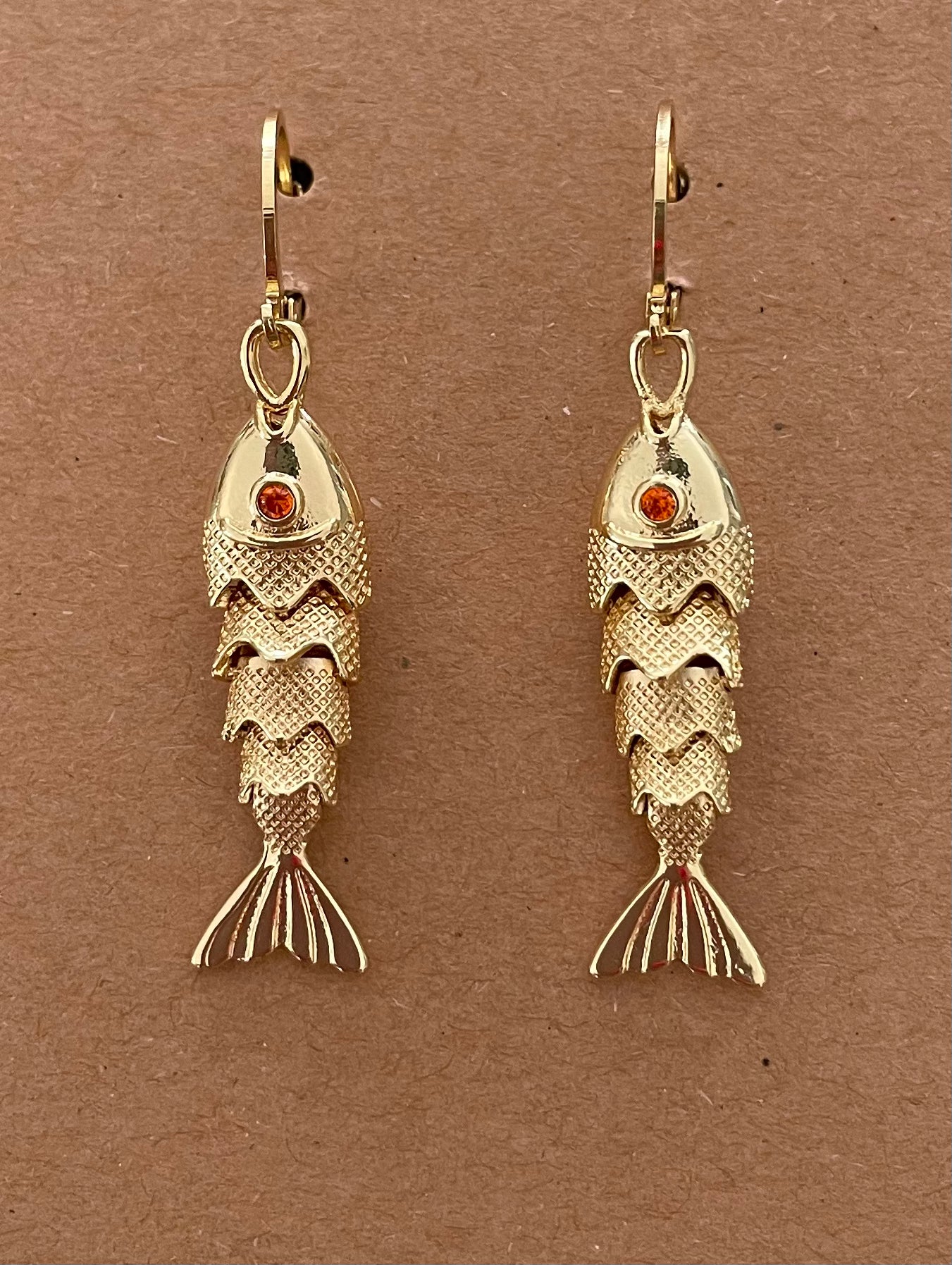 Gold swimming Fish Earrings