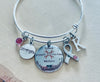 Sisters Friends Mothers Daughter Together Pink Awareness Ribbon Silver Expandable Charm Bracelet Adjustable Bangle Gift Breast Cancer