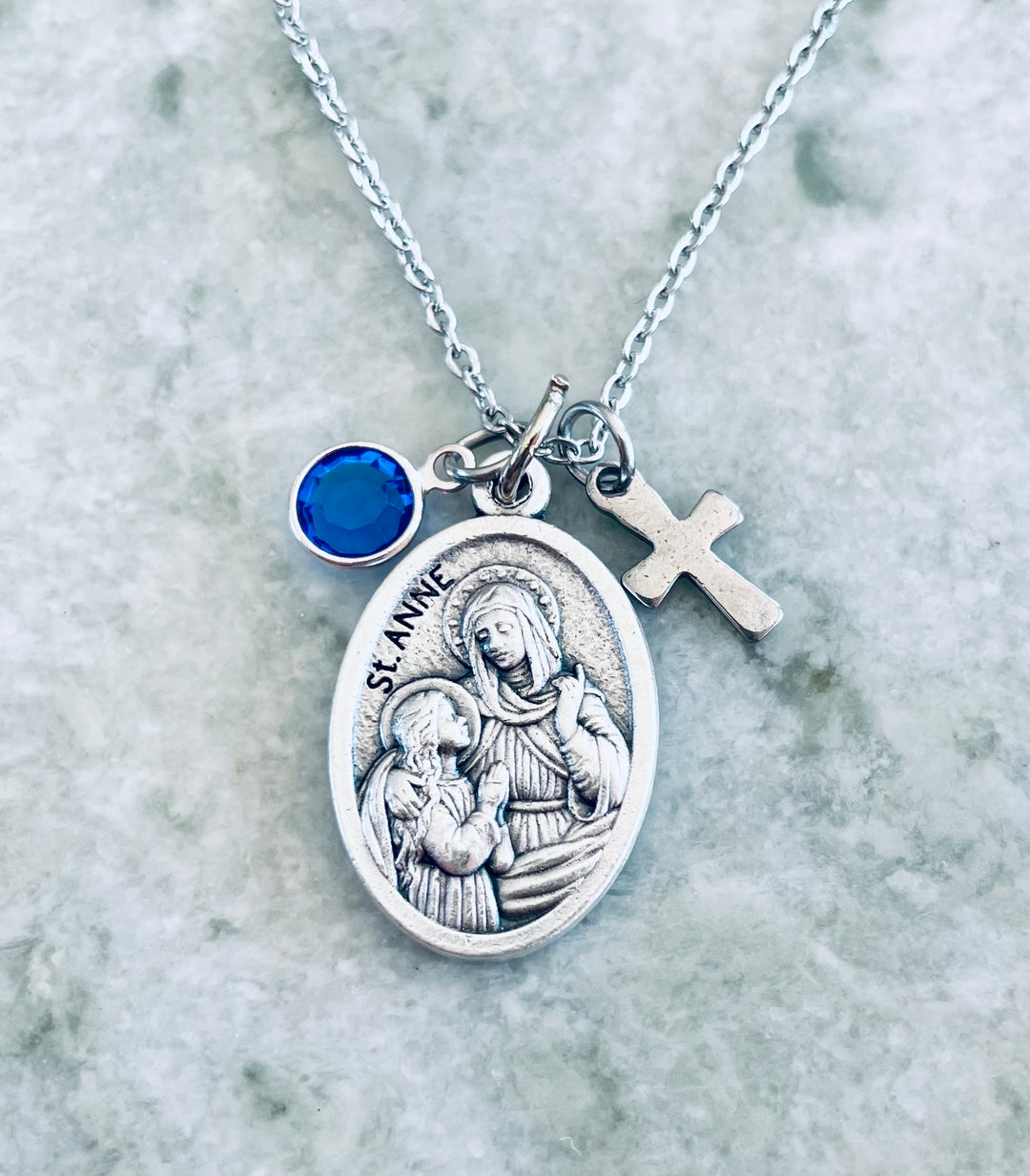 personalized Saint Anne Medal Necklace