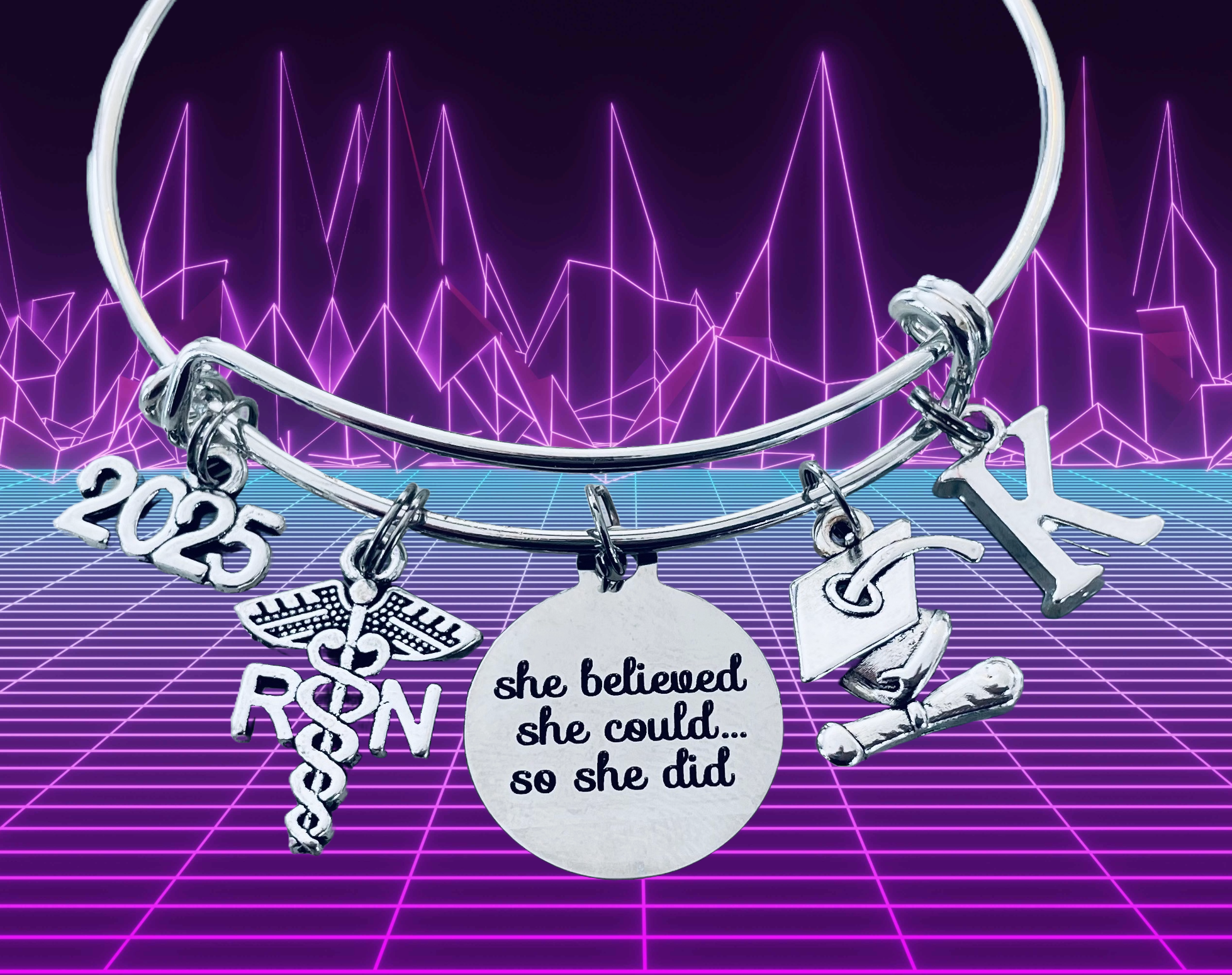 She Could So She Did Charm Bracelet 