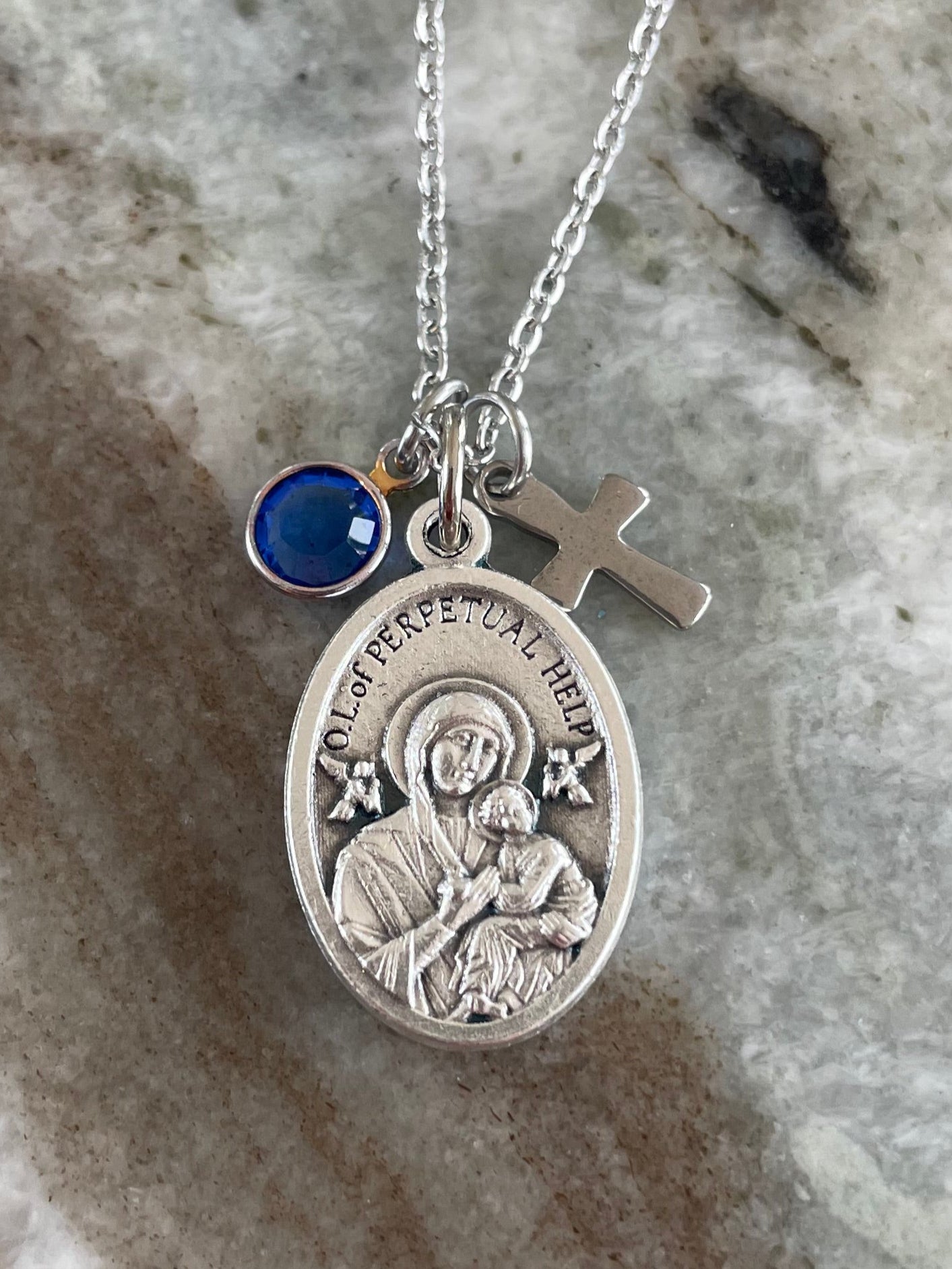 Our Lady of Perpetual Help Necklace Charm Neckalce Custom Religious Necklace