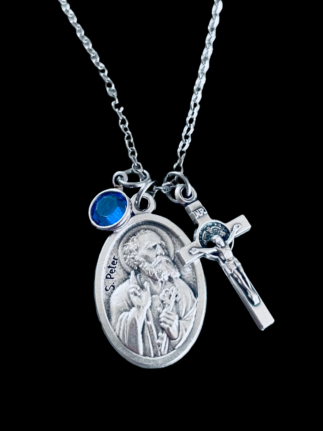 Saint Peter and Saint Paul Medal Necklace Custom Charm Necklace Religious Jewelry Catholic Medal Necklace