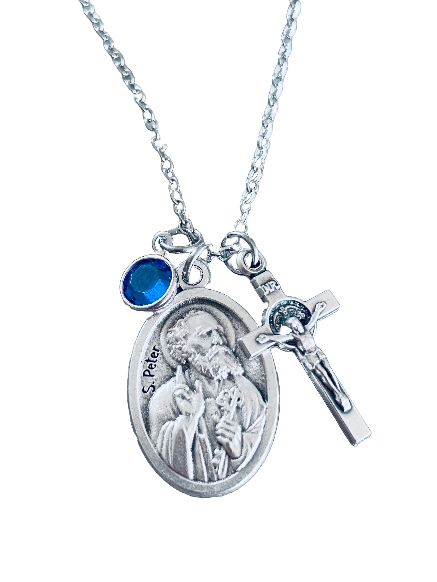 Saint Peter and Saint Paul Medal Necklace Custom Charm Necklace Religious Jewelry Catholic Medal Necklace