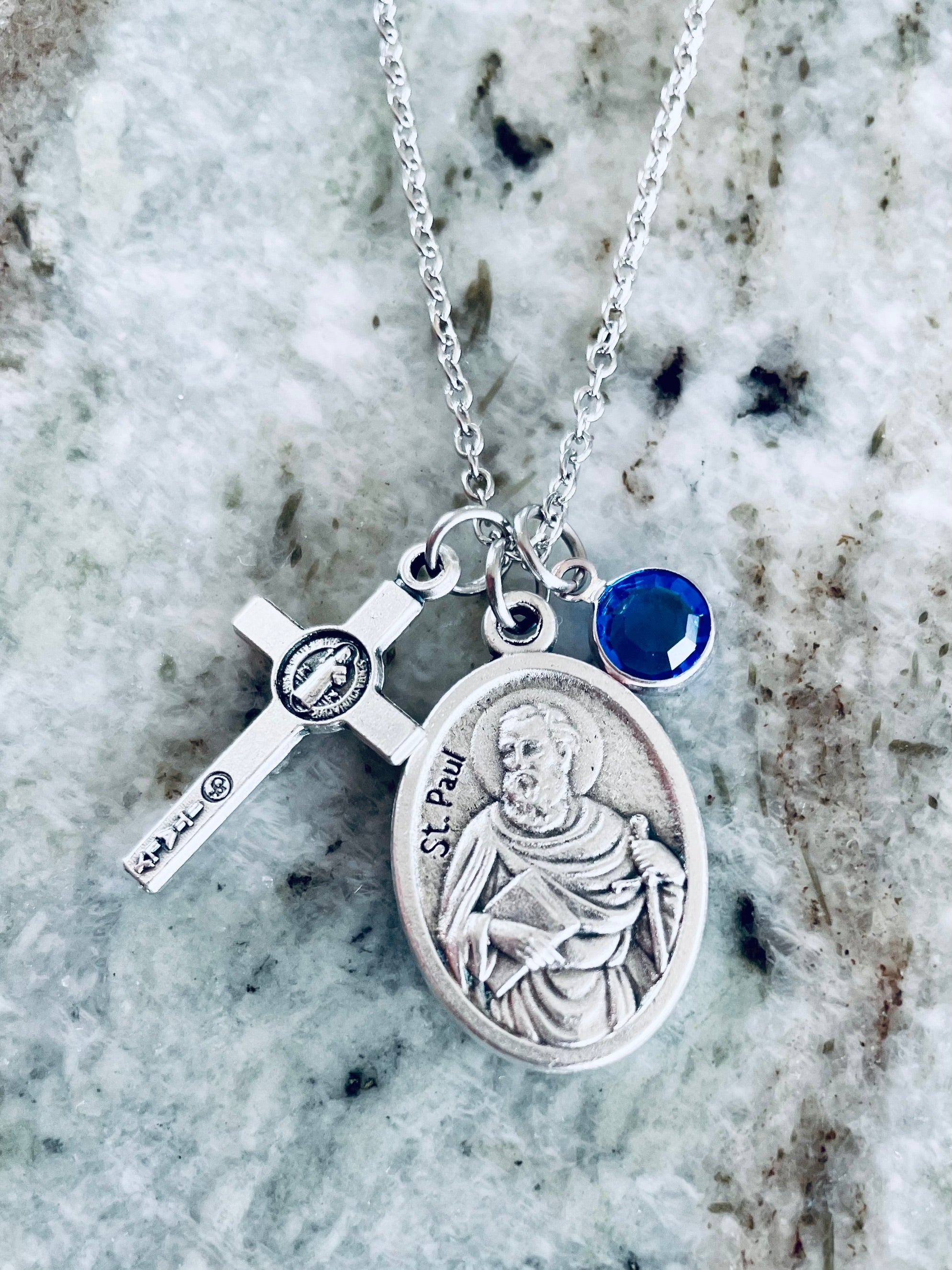 Saint Peter and Saint Paul Medal Necklace Custom Charm Necklace Religious Jewelry Catholic Medal Necklace