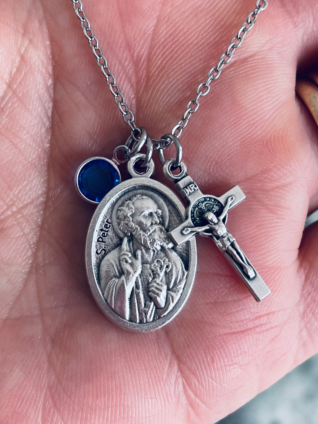 Saint Peter and Saint Paul Medal Necklace Custom Charm Necklace Religious Jewelry Catholic Medal Necklace