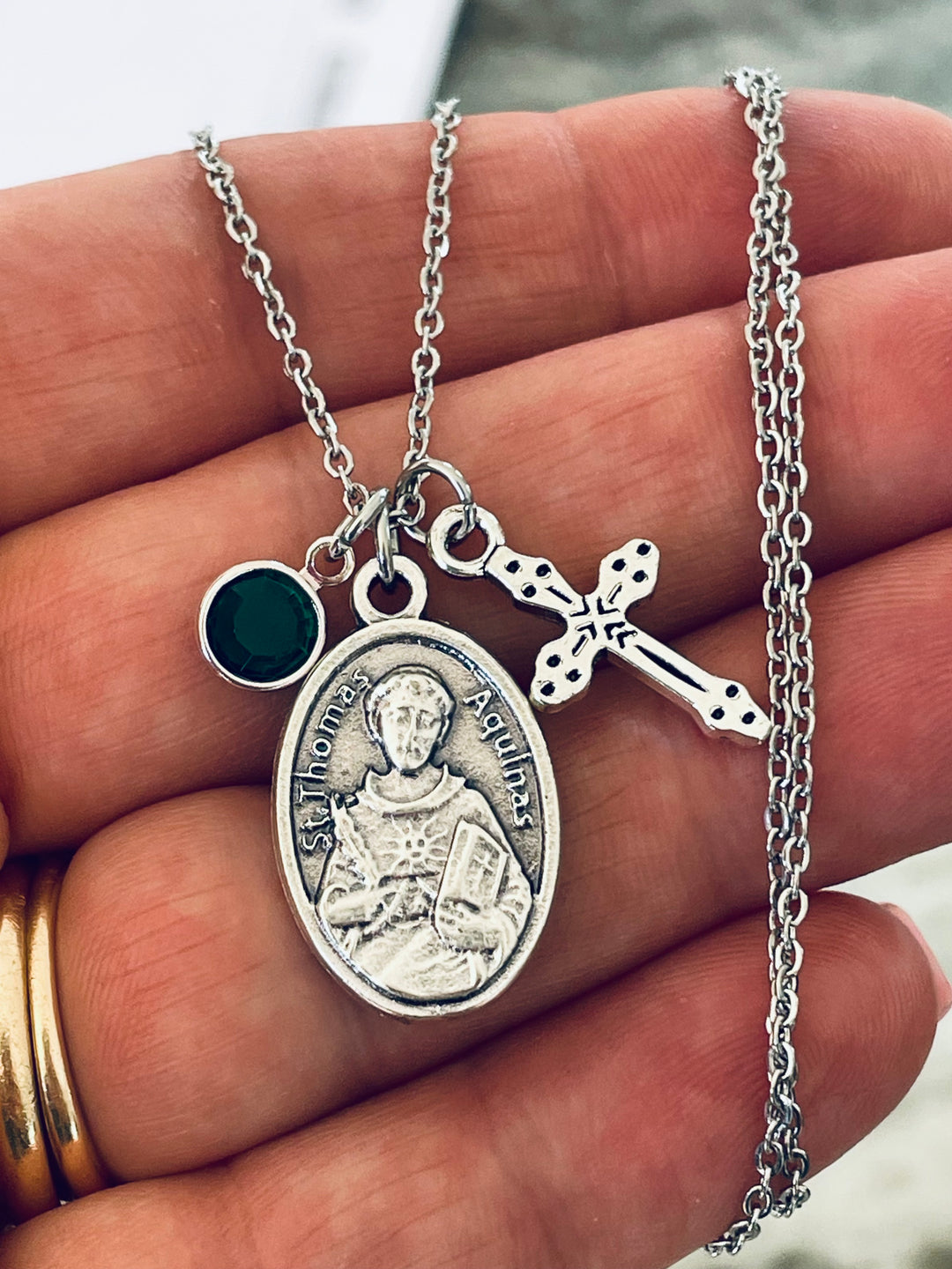 Saint Thomas Aquinas medal Necklace Thomas Aquinas jewelry