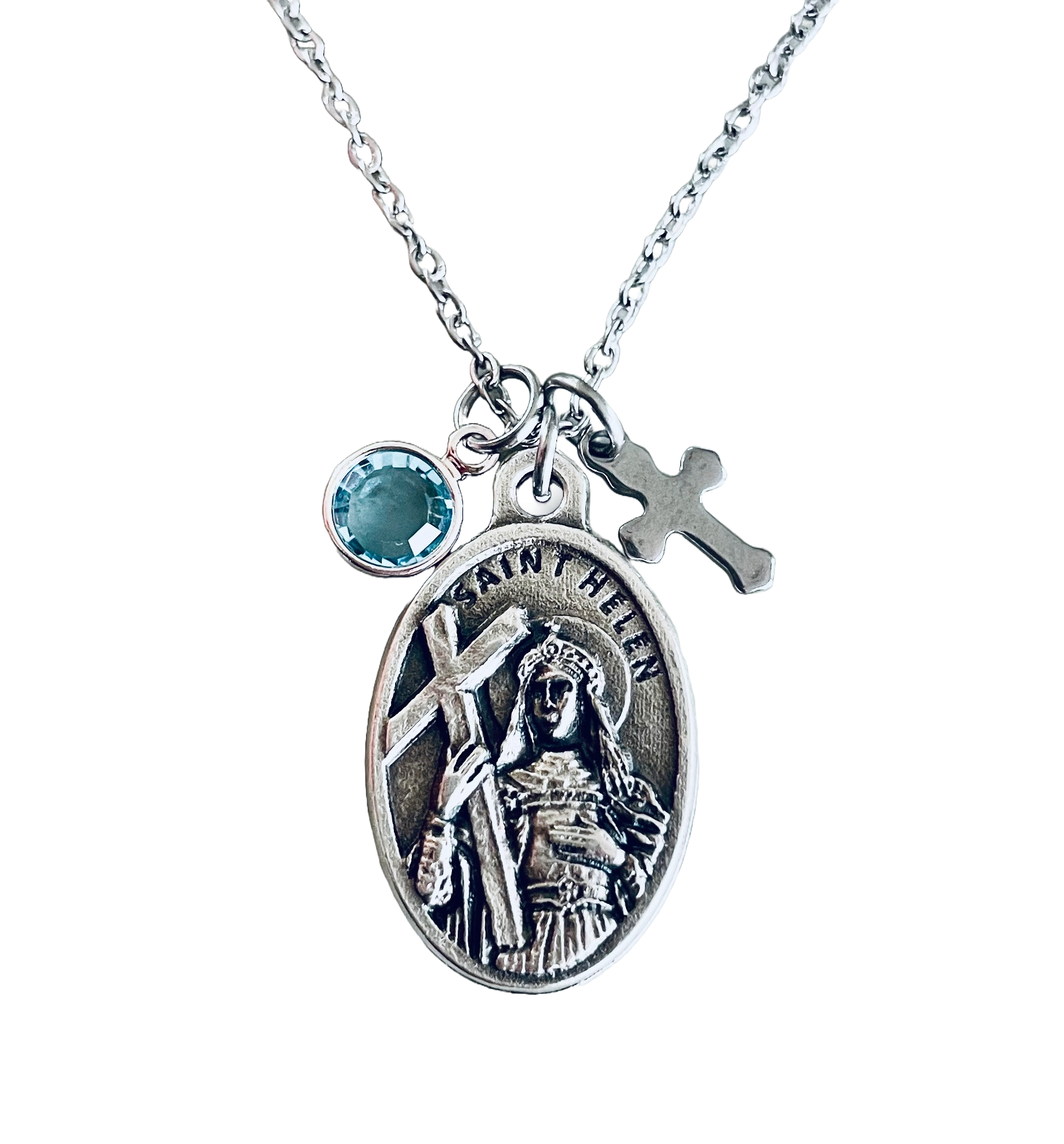 Catholic necklace for difficult marriages featuring Saint Helen medal