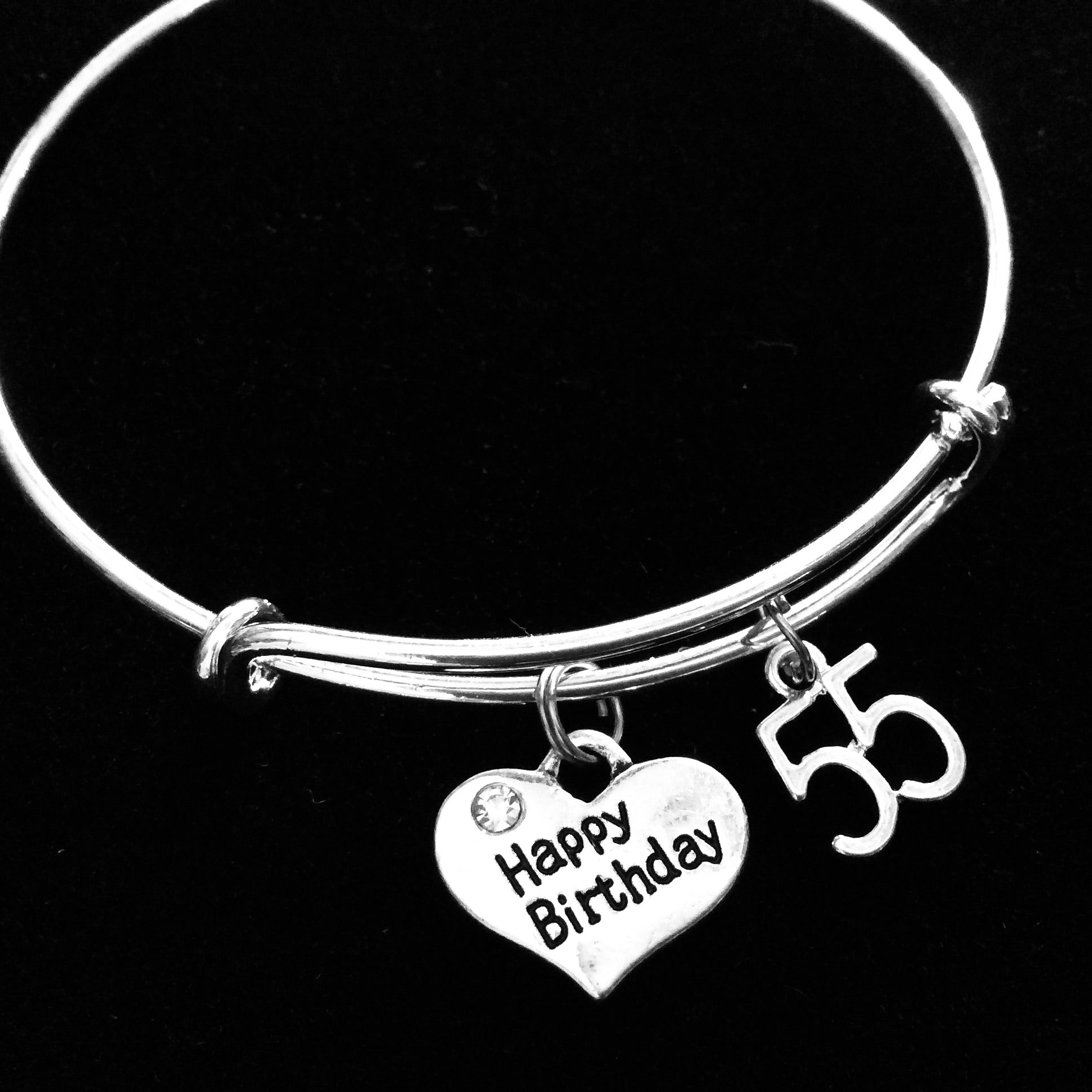 Happy 55th Birthday Expandable Charm Bracelet 