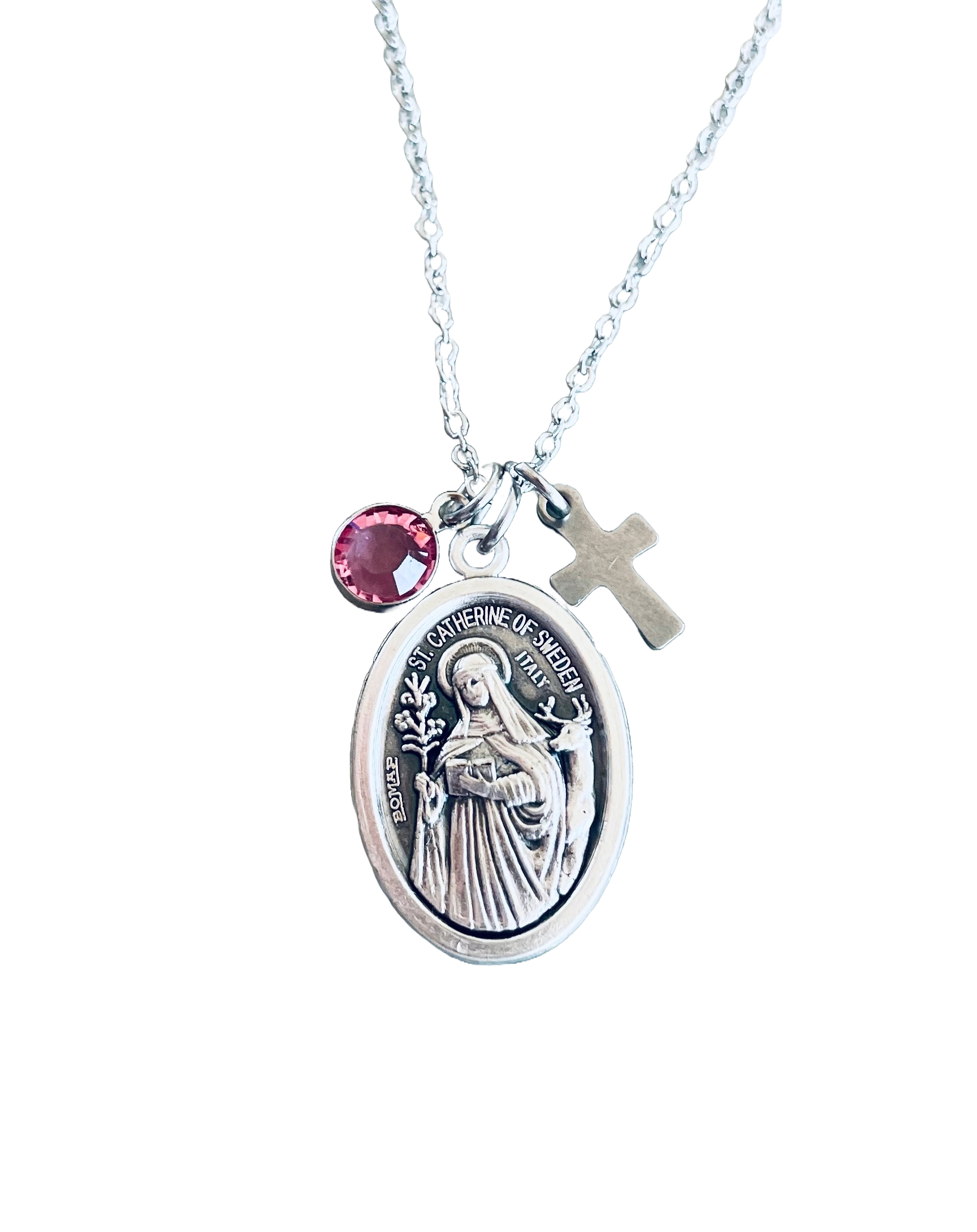 Catholic patron saint medal necklace for miscarriage protection