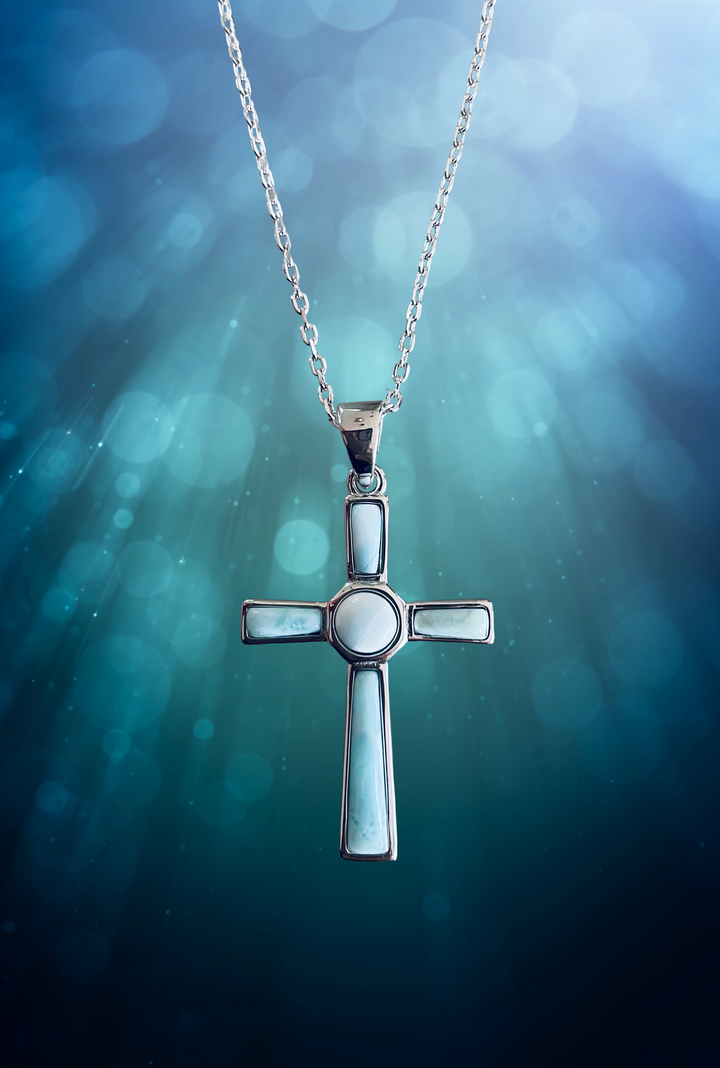 Larimar Cross Necklace
