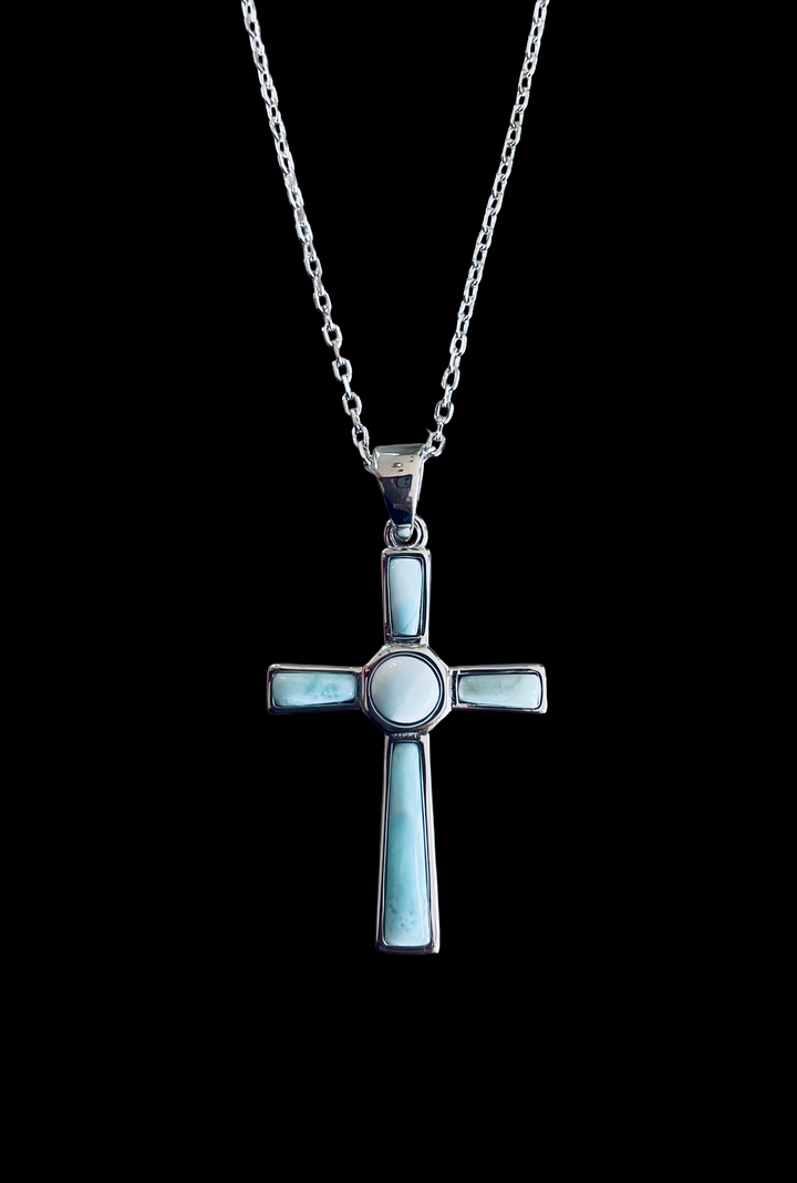 Larimar Cross Necklace