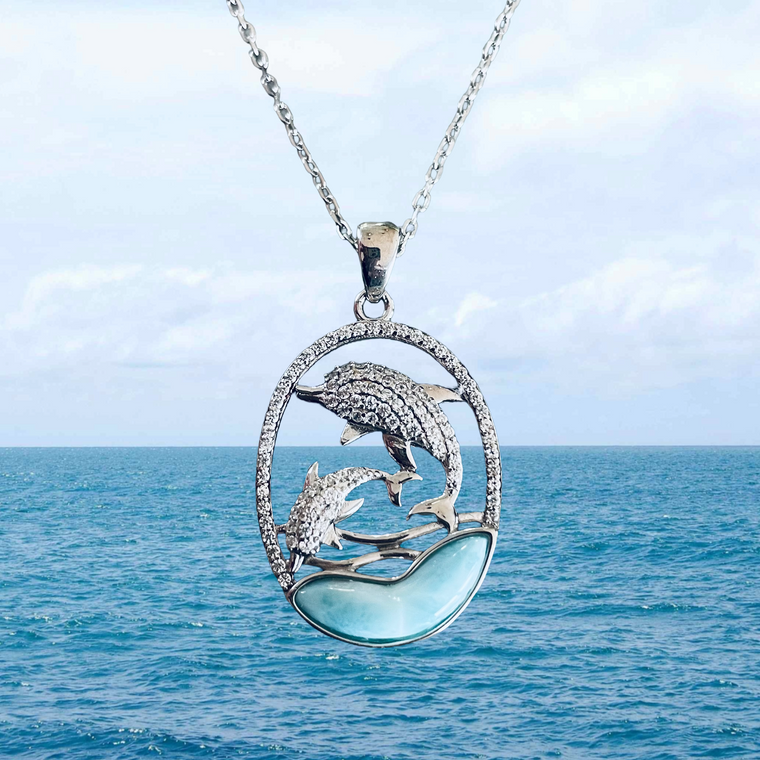 LARIMAR DOLPHIN NECKLACE
