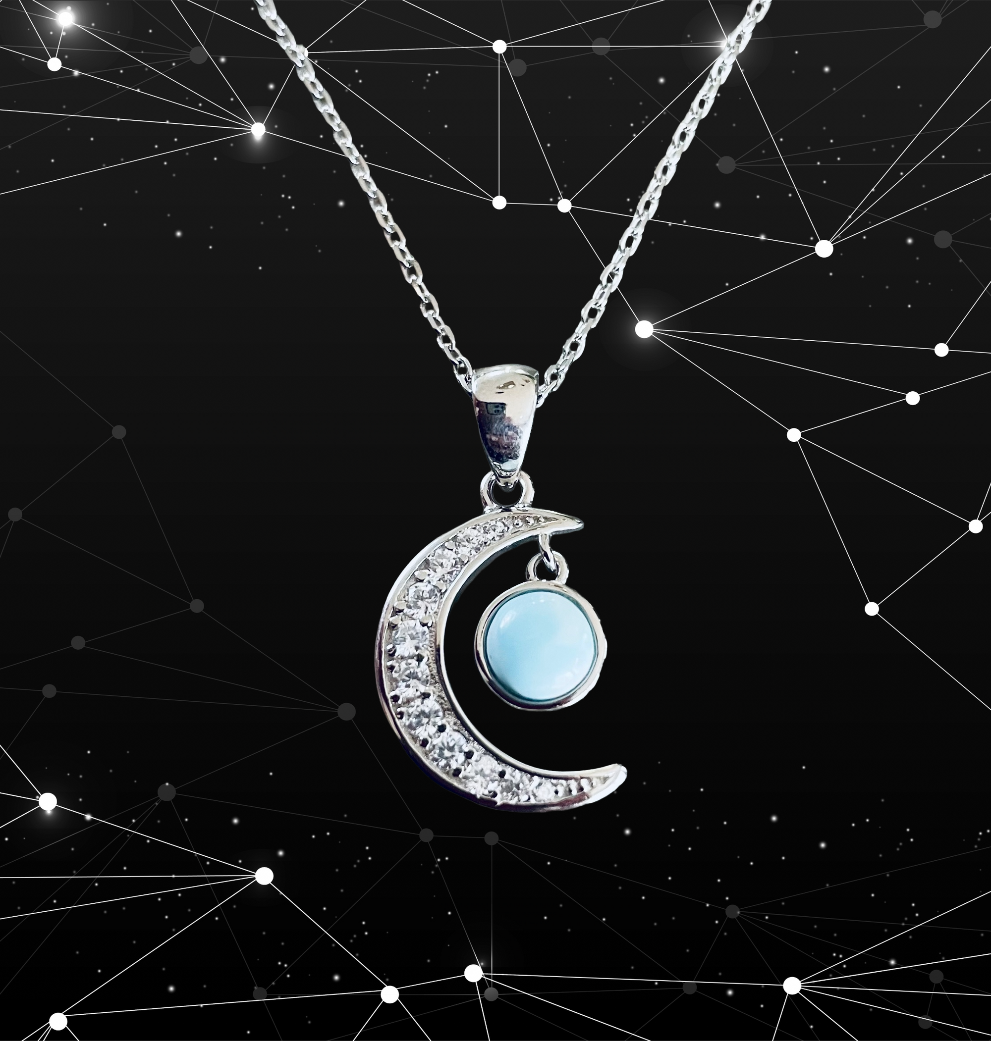 Larimar Moon Necklace
