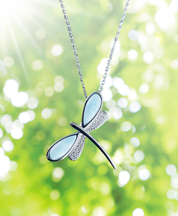 Larimar Dragonfly Necklace