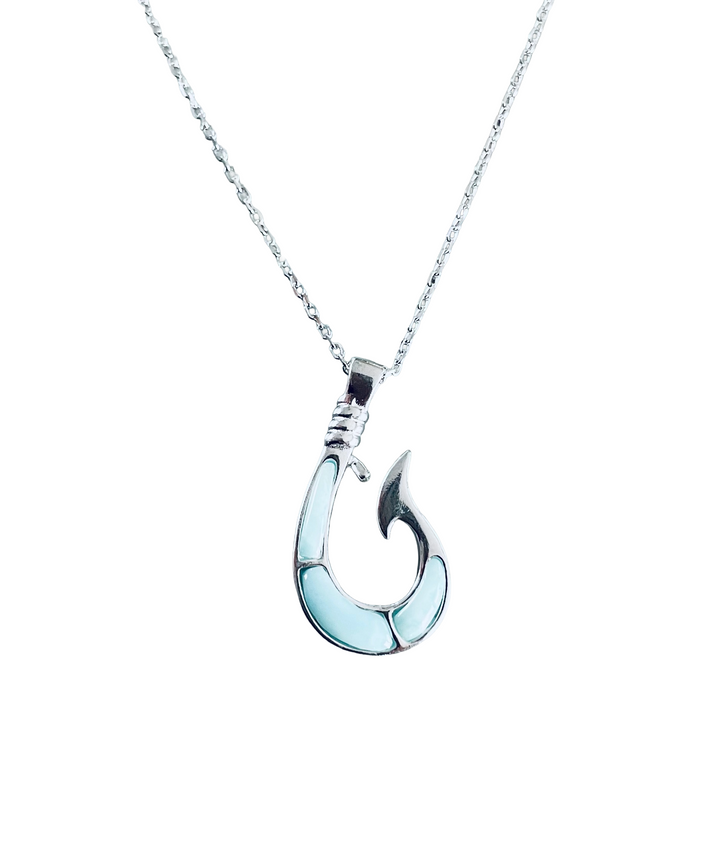 Larimar Fish Hook Necklace