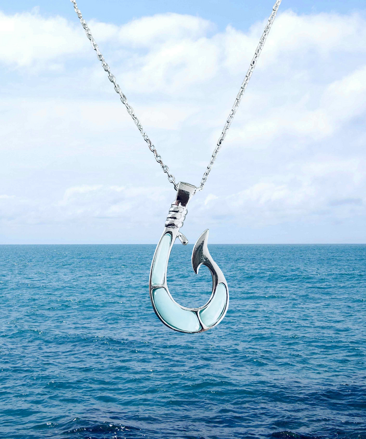 Larimar Fish Hook Necklace